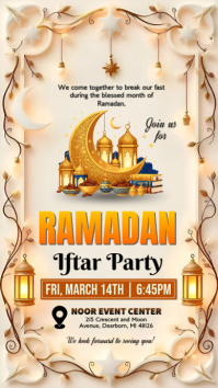 Yellow Ramadan Iftar Party Instagram Story template