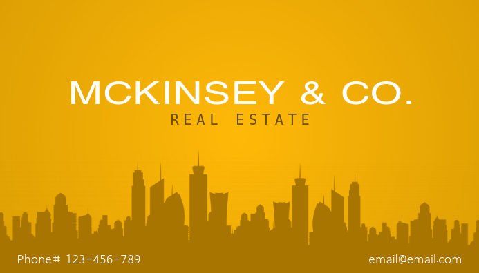 yellow real estate business card template postermywall
