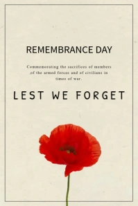 Yellow Red And Black Illustrated Remembrance Day Poster Affiche template