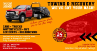 Yellow Red Tow Truck Towing Service Facebook Video Ad template