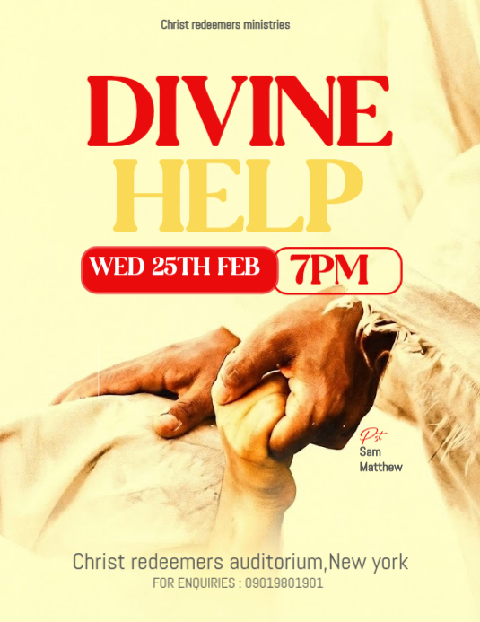 Copy of Yellow Religious Event Flyer | PosterMyWall