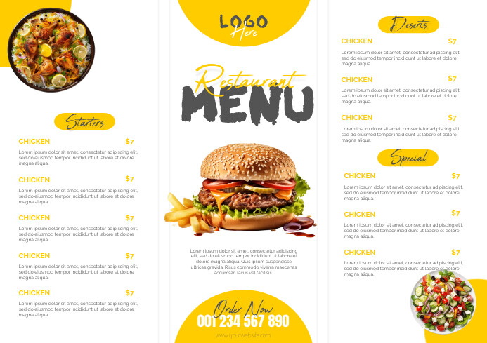 Copy of yellow restaurant | PosterMyWall
