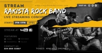 Yellow Rock Metal Band Live Stream Advert delt Facebook-billede template