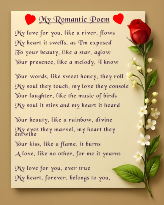 Yellow Romantic Poem Instagram Portrait Template | PosterMyWall