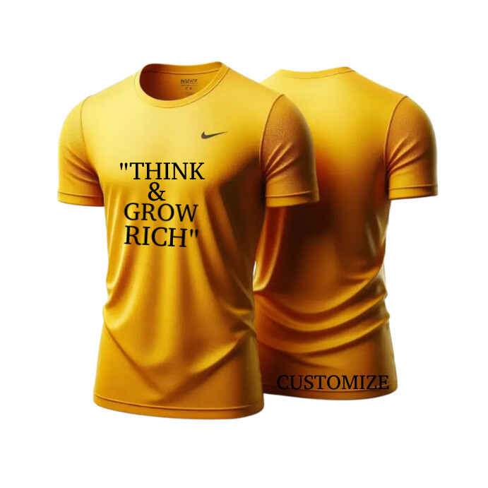 Yellow round neck customable t-shirt Template | PosterMyWall