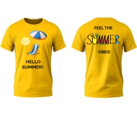 Yellow round neck men's tshirt mockup templat Medium Rectangle template