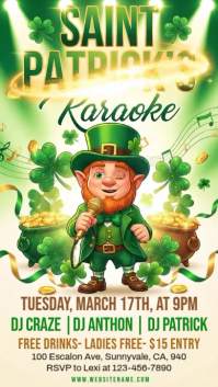Yellow Saint Patrick's Day Karaoke Instagram Story Video template