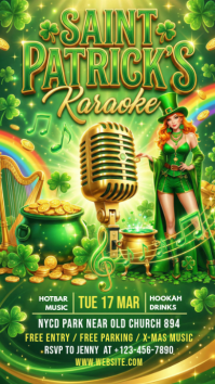 Yellow Saint Patrick's Day Karaoke Instagram Story template