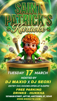 Yellow Saint Patrick's Day Karaoke Instagram Story template