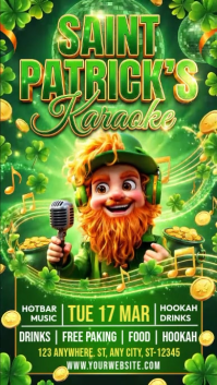 Yellow Saint Patrick's Day Karaoke Instagram Story Video template