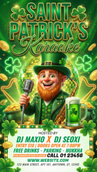 Yellow Saint Patrick's Day Karaoke Instagram Story template