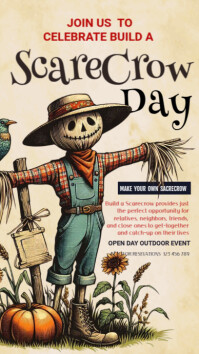 Yellow Scarecrow Building Event Instagram-verhaal Template