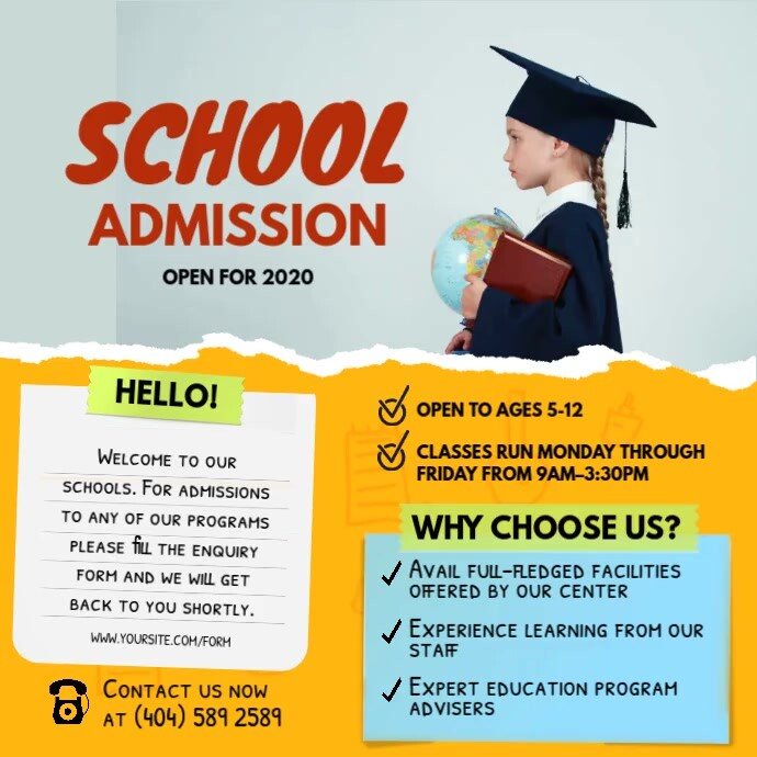 Free School Admission Posters | PosterMyWall
