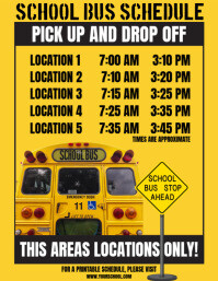 Jaune School Bus Schedule Flyer Template