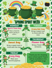 Yellow School Spirit Week Flyer 传单(美国信函) template