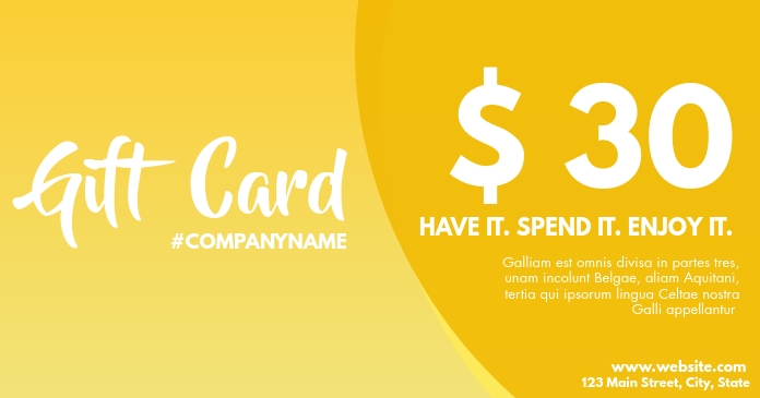 yellow shades gift card design template | PosterMyWall