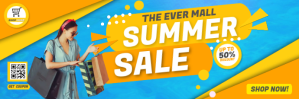 Yellow Shopping Sale Email Header Template Nagłówek wiadomości e-mail