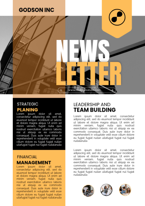 Yellow Simple Minimalist Business Newsletter Templat | PosterMyWall
