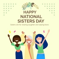 Yellow Sisters Day Square Video Quadrat (1:1) template