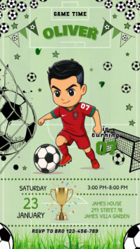 Yellow Soccer Birthday Party Instagram Story template