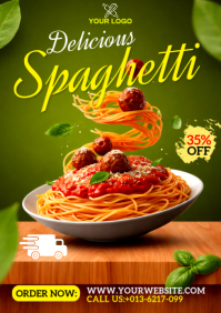 Yellow Spaghetti Promotion A3 template