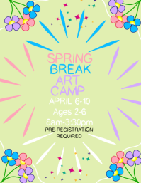 Yellow Spring Break Art Camp Flyer (us Letter) template