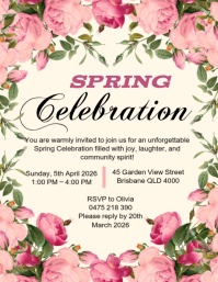 Yellow Spring Celebration Flyer Løbeseddel (US Letter) template