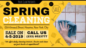 Yellow Spring Cleaning Deal Banner Digital Display (16:9) template