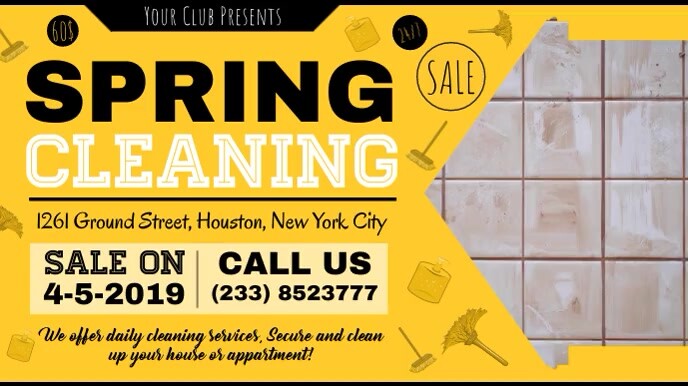 Spring Cleanning Banner Yellow Spring Cleaning Deal Banner Template | PosterMyWall