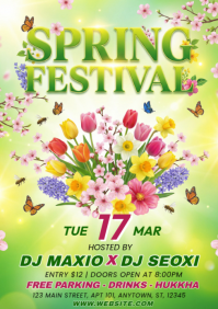 Yellow Spring Festival A4 template