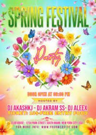 Yellow Spring Festival Celebration A6 template