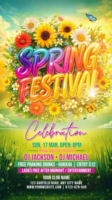 Spring Festival Facebook Story Template | PosterMyWall