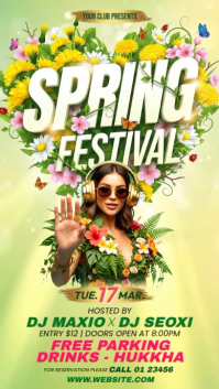 Yellow Spring Festival Instagram Story Video template