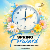 Yellow Spring Forward | Daylight Saving Time Instagram Post template