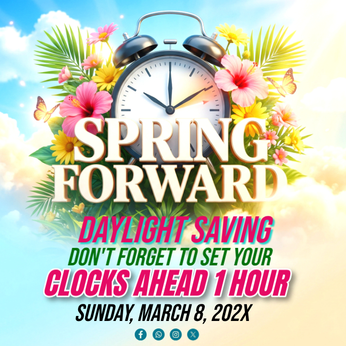 Copy of Yellow Spring Forward Instagram Post | PosterMyWall