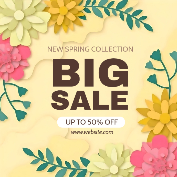 Plantilla de Yellow Spring Sale Promotion Square | PosterMyWall