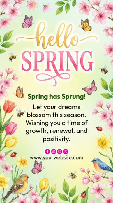 Yellow Spring Season Instagram Story Template | PosterMyWall