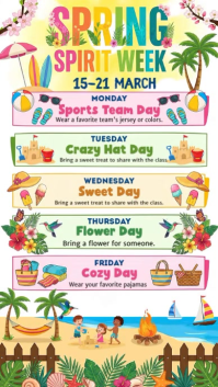Yellow Spring Spirit Week Instagram Story Video template