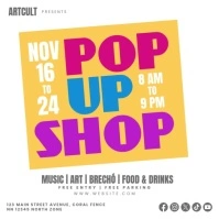 Yellow Square Pop Up Shop Instagram Post template