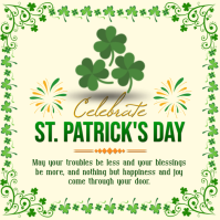 Yellow St. Patrick's Day Celebration Greeting Square Post | Irish Blessing Social Media Design Quadrat (1:1) template