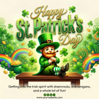 Yellow St. Patrick's Day Celebration Instagram Post template