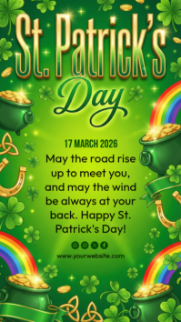 Yellow St. Patrick's Day Celebration Instagram Story template