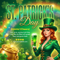 Yellow St. Patrick's Day Celebration Instagram Post template