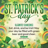 Yellow St. Patrick's Day Celebration Instagram Post template