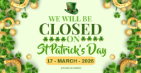 Yellow St. Patrick's Day Closure Facebook Shared Image template