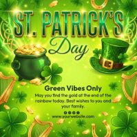 Yellow St. Patrick's Day Instagram Post Instagram-opslag template