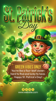 Yellow St. Patrick's Day Instagram Story template