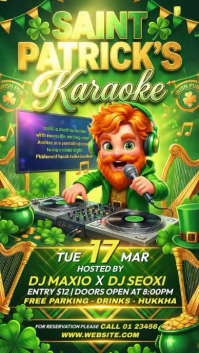 Yellow St. Patrick's Day Karaoke Event Instagram Story Video template