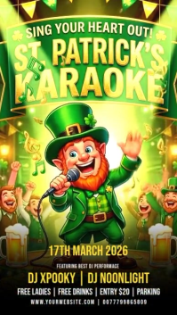Yellow St. Patrick's Day Karaoke Event Instagram Story Video template