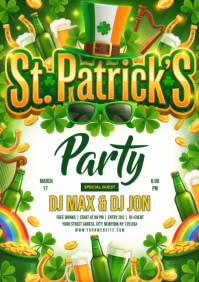Yellow St. Patrick's Day Party A4 template